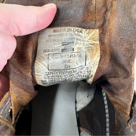 Thorogood Men’s Brown Leather Lace Up Work Boots Size 14 - Picture 8 of 8